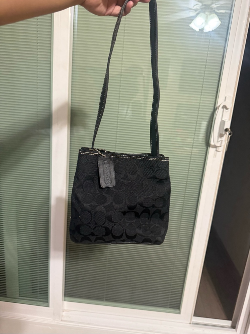 Coach Black Signature Jacquard Shoulder Bag